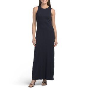 GOLDIE TEE Navy Pima Cotton Maia Maxi Dress